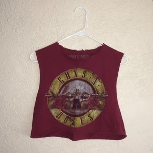 Vintage Guns & Roses Crop Top
